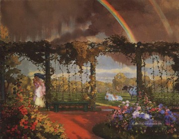 Konstantin Somov Werke - Landschaft mit regenbogen 1915 Konstantin Somov